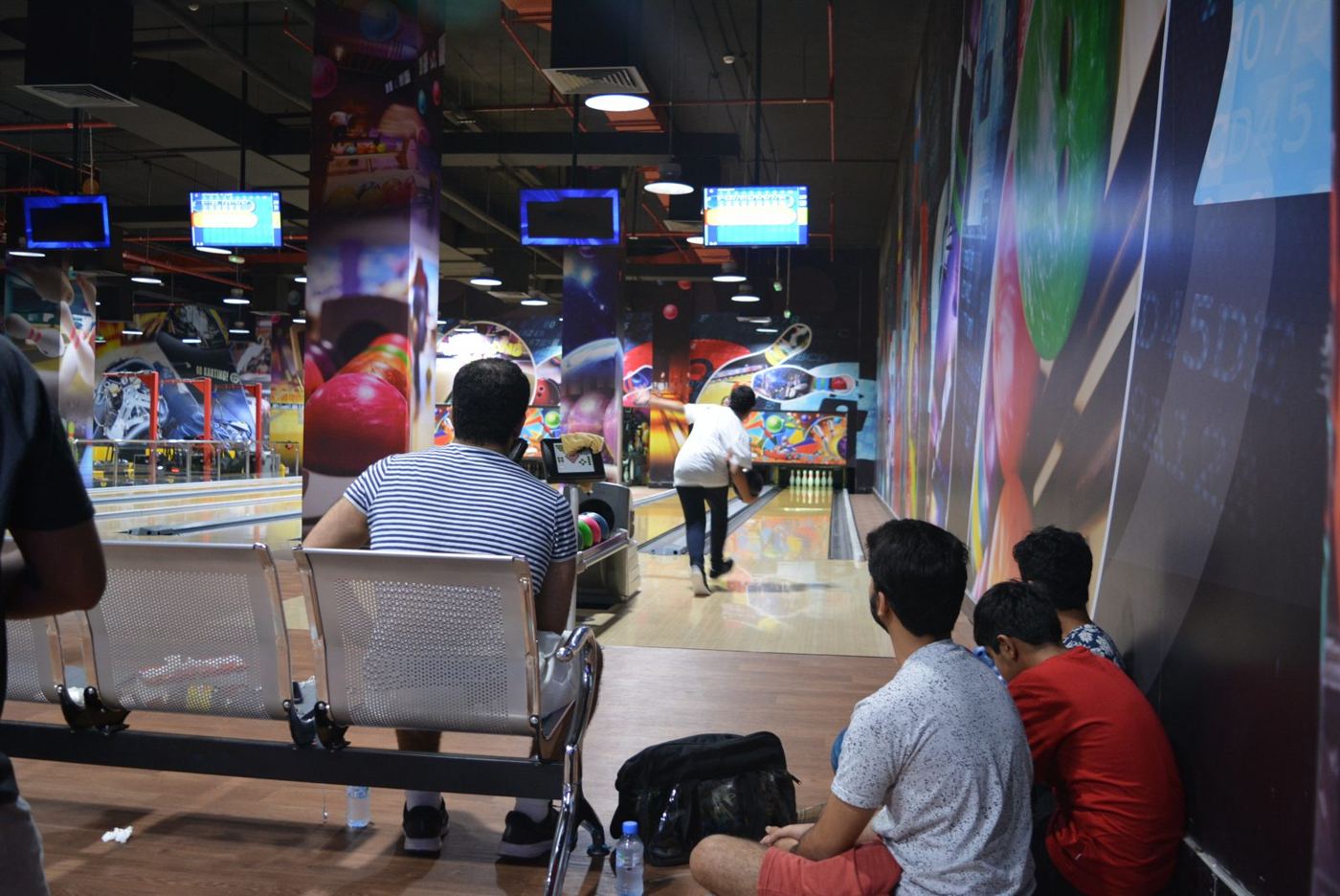 Bowling in action